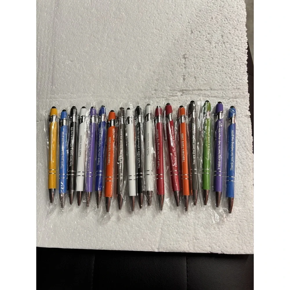 Lot of Teacher Appreciation Stylus Pens Assorted Colors Ballpoint Gift Pack